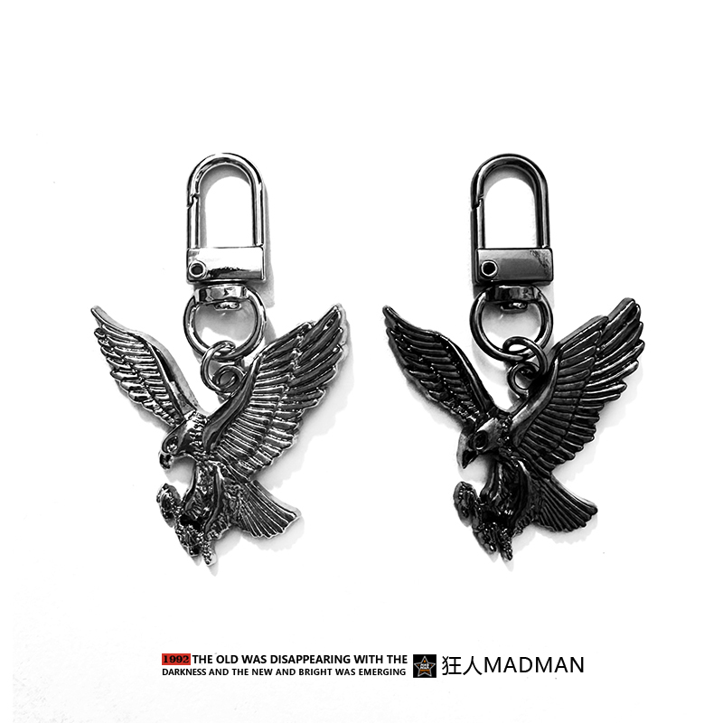Eagle Metal Keychain Bag Pendant Decoration Zipper Pull USB Flash Drive AirPods Anti-Lost Accessory