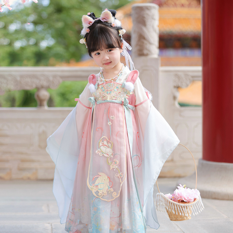 Girls' Hanfu Chinese Traditional Style Princess Performance Costume Dance Modified Chest-Length Skirt Spring, Autumn, Summer Super Fairy Dress