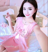  Womens pajamas spring and summer solid color temperament silk short-sleeved shorts suit Silk cute home clothes breathable Chiffon