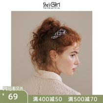 shesgirl Akaneko hair accessories color city Tweed vintage small fragrance-shaped hair clip BB clip