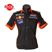 F1 racing suit trendy personality style ins wind overalls bikers will ride full embroidery casual short-sleeved shirt