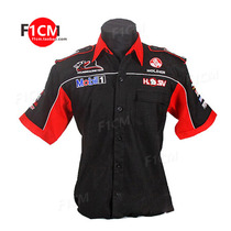 F1 racing suit trendy ins wind overalls bikers association motorcycle riding full embroidery casual short-sleeved shirt
