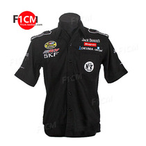 F1 racing suit trendy ins wind overalls bikers motorcycle riding black summer casual short-sleeved shirt