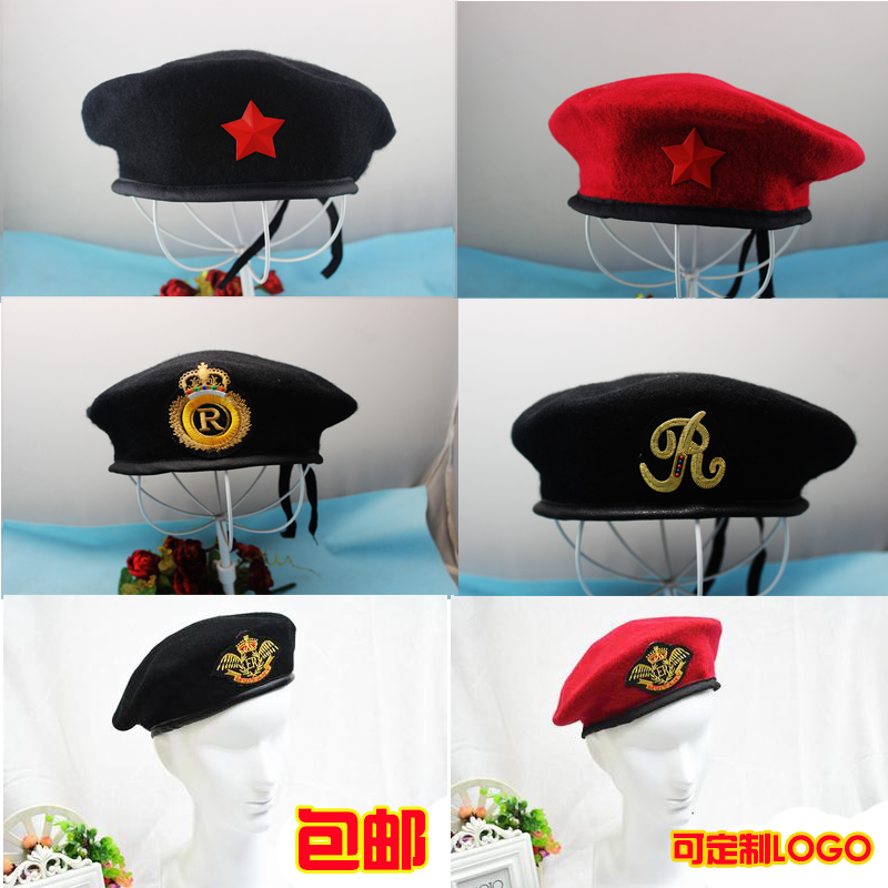 Beret running male sailor dancing male hat security black spring wool death squad hat woolen male hat