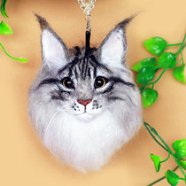 Wool felt pet cat image custom simulation avatar custom keychain pendant handmade poke music finished product