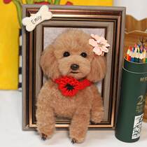 Wool Felt Emulation Pooch Teddy Photo Frame Pet Model Pendulum Poke Poke Fun Finished DIY to Customize Remembrance