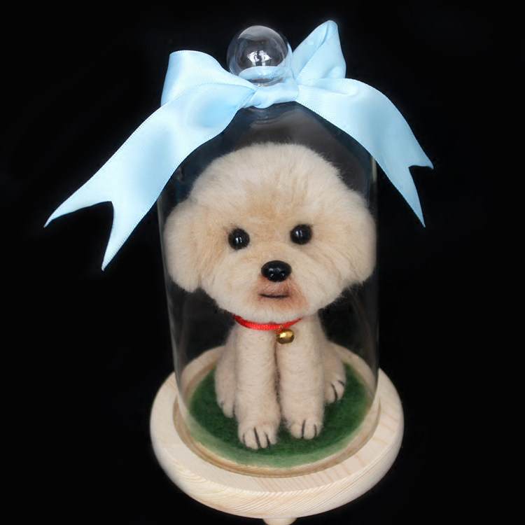 Wool felt dog wool felt finished custom simulation pet ornaments cute cat exquisite handmade creative micro landscape