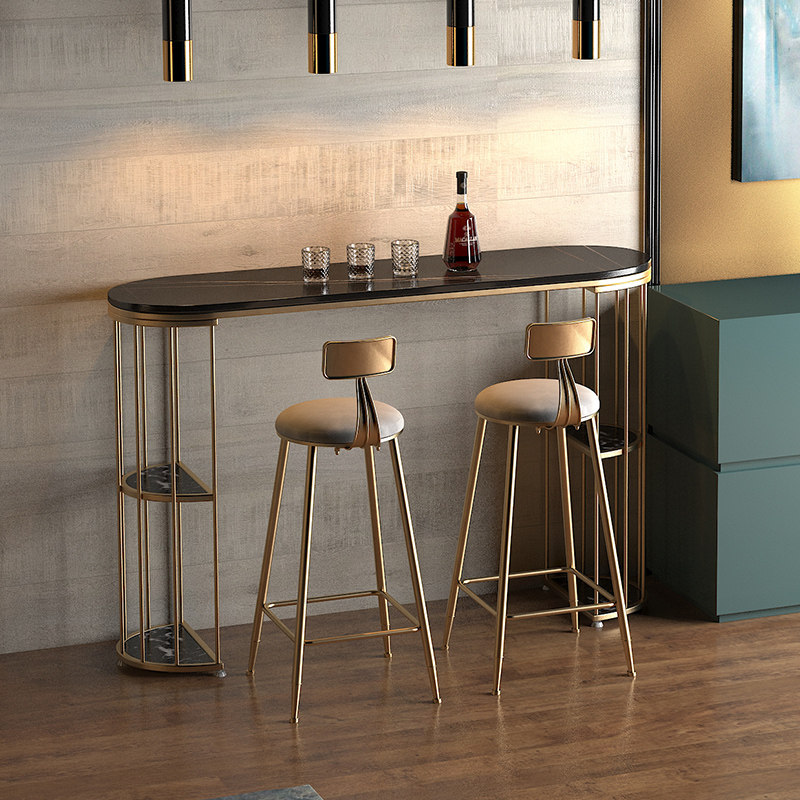 Bar Tables Home High Foot Table Living Room Cubicle Bar The Table Creativity Light Extravagant strip table leaning against wall, table and chairs combination