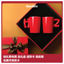 StanCo red letter ceramic mug Housewarming wedding gift cup Couple set A pair of water cups
