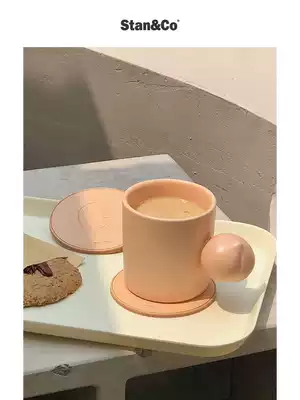 Pre-sale)StanCo creative design Peach Ceramic Coffee Mug Children's cute best friend birthday gift