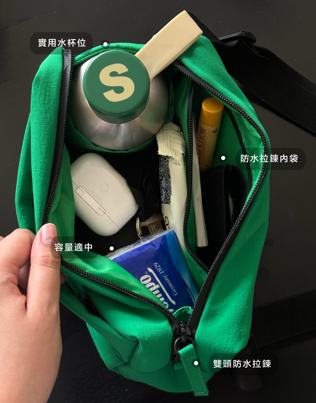 Stan&Co lightweight cross-body bag includes water bottle bag/waist bag/unisex chest bag, water-repellent commuting small square bag - Messenger Bags & Sling Bags - Nylon