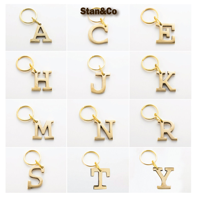 StanCo pure handmade brass key chain pure copper metal key ring simple creative men's and women's bag buckle pendant