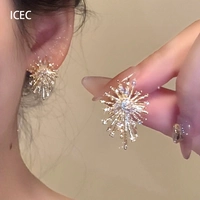 Серьги-фейерверки, новинка 2024 года, популярный стиль, легкие роскошные высококачественные осенние и зимние серьги с темпераментом, нишевые уникальные серьги, сверкающие