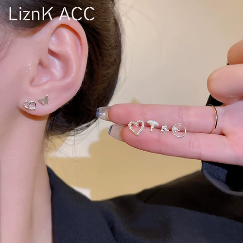 Маленький комплект, милые серьги, популярно в интернете, коллекция 2023