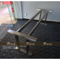 Brushed matte stainless steel table feet Big desk solid wood big board bracket legs Dining table Computer table table table frame custom