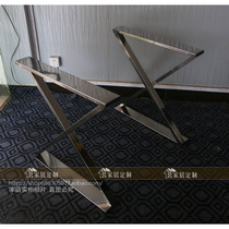 Metal glossy stainless steel table tripod custom desk office desk Writing desk simple X-type computer table foot custom