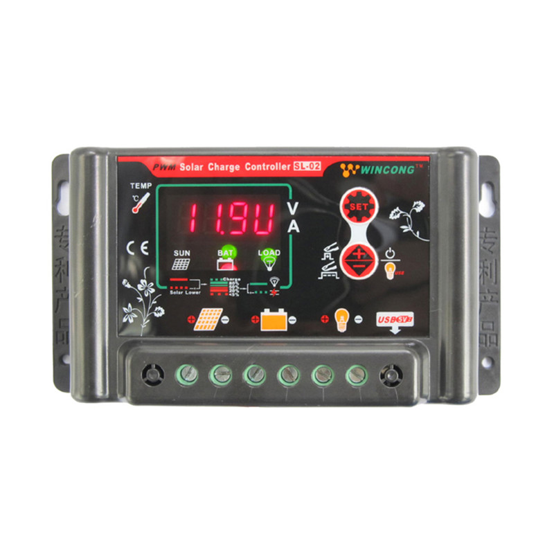 8 5-35V multi-battery type Optional 10A smart solar controller lead-acid lithium electric universal controller