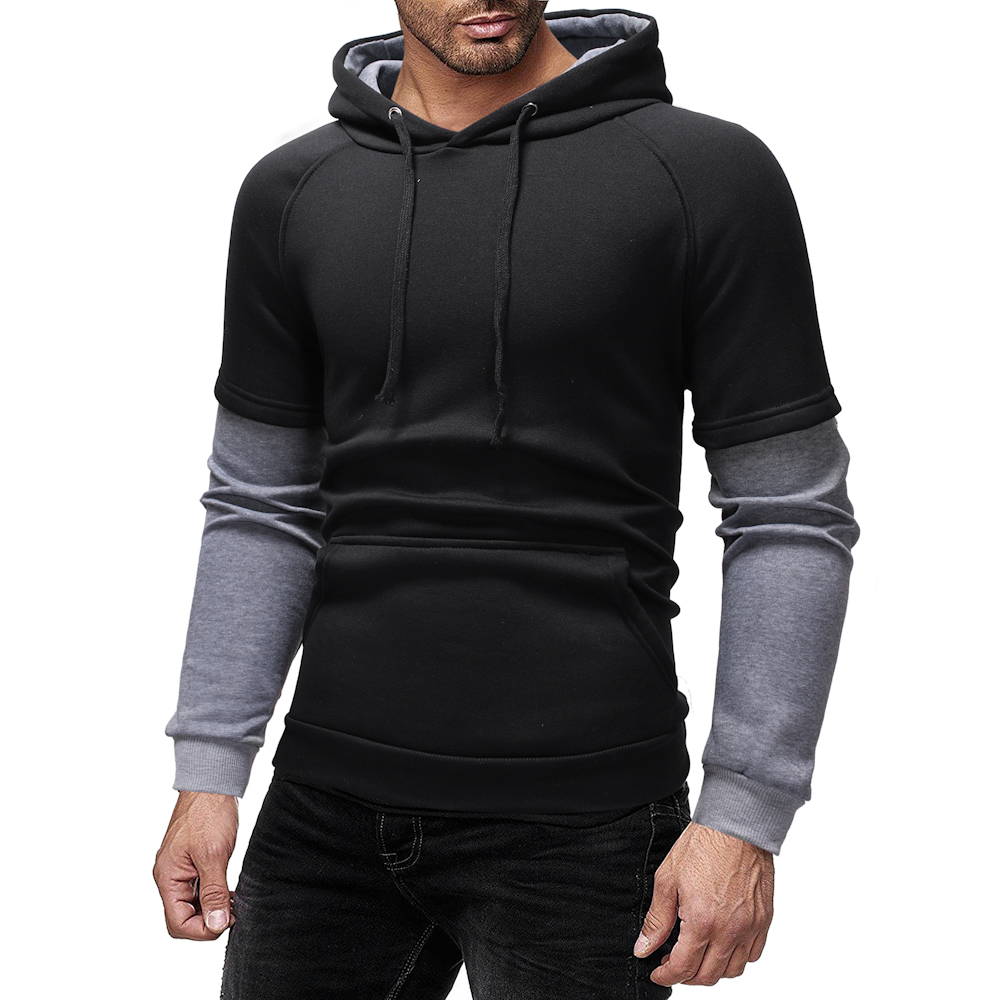 Men's Hoodies Long Sleeve Casual Color Block display picture 5