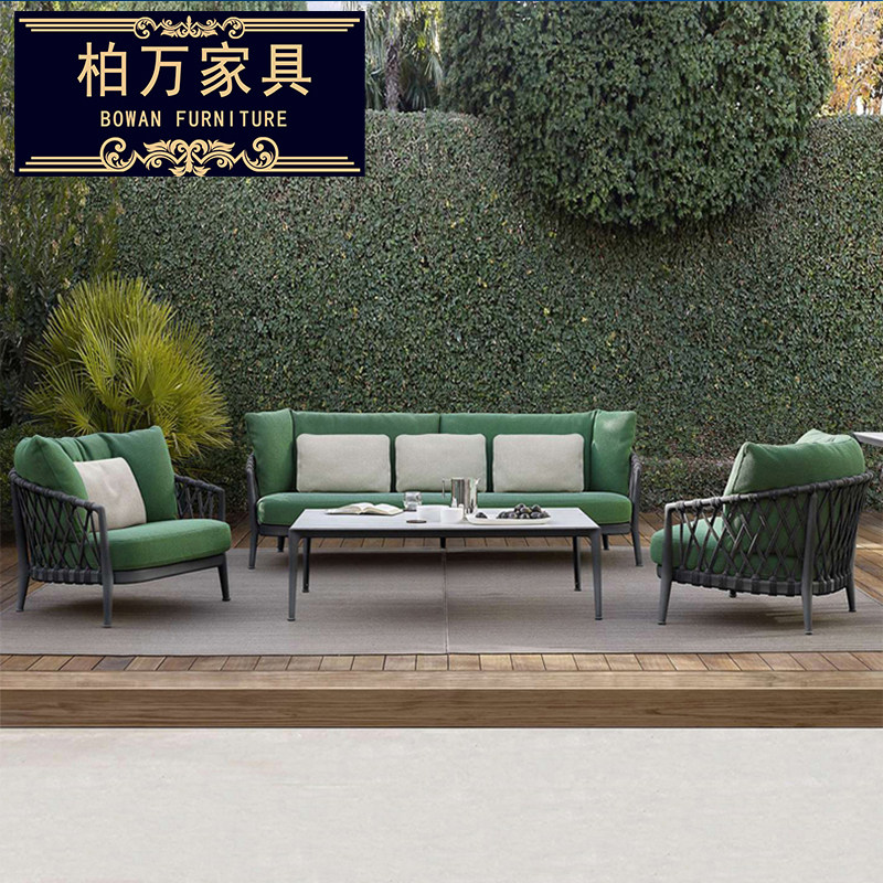 Outdoor sofa patio Rattan Sofa Modern Villa Casual Vines Chair Sofa Outdoor Furniture Garden ten thousand furniture