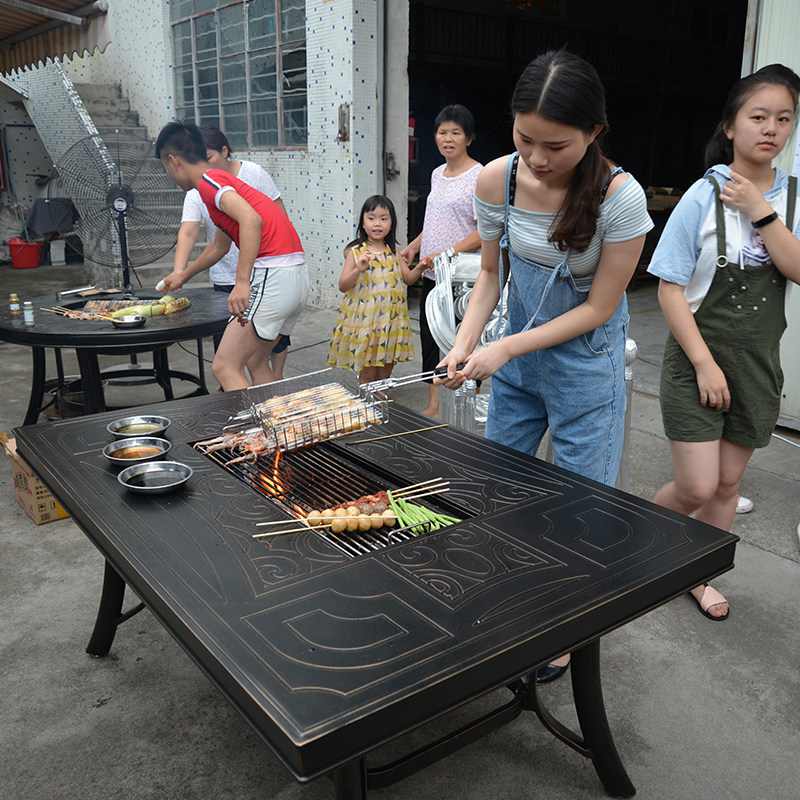 Outdoor courtyard BBQ BBQ barbecue garden open field villa leisure outdoor household table and chair combination suite