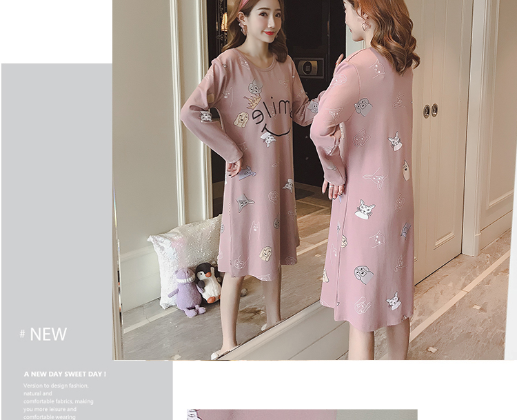 Váy ngủ dài tay nữ mùa xuân và mùa thu dài cotton sinh viên phiên bản Hàn Quốc của váy công chúa gió công chúa váy có thể mặc đồ ngủ voan mỏng