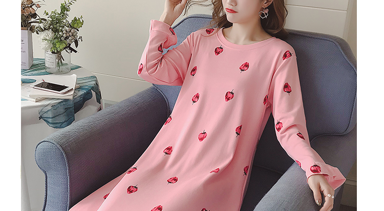 Váy ngủ dài tay nữ mùa xuân và mùa thu dài cotton sinh viên phiên bản Hàn Quốc của bộ đồ ngủ lửng gió cung hoàng đạo cỡ lớn mùa thu đông đồ bộ mặc nhà cao cấp
