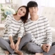 Bộ đồ ngủ cotton nữ mùa đông dễ thương size lớn có thể mặc mùa xuân dài tay Hàn Quốc và mùa thu nam phục vụ tại nhà mùa đông