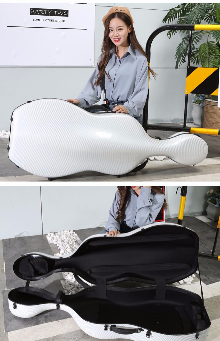 Vatican nhạc cụ phụ kiện bằng sợi carbon cello hộp máy bay hành lý xách tay đeo vai con lăn đẩy với khóa - Phụ kiện nhạc cụ phụ kiện nhạc cụ