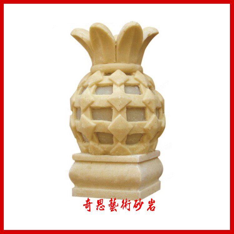 Chic art sandstone sculpture European style relief sandstone light transmission luminaire Eurostyle small pineapple overdraft night view lamp