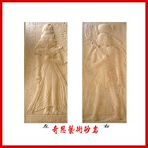 Sandstone Eu Style Reliefs Custom Sandstone Mural Characters Sculpture Art Background Wall Hotel Villa Decorative Screens