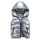 Waterproof No-Wash Men's down Cotton Vest Ins Hong Kong Style Silver Glossy Youth Men's Sports Vest