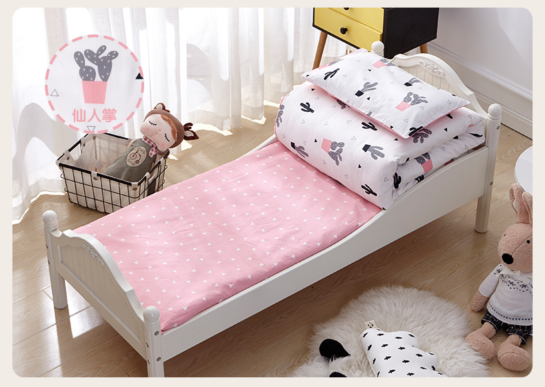 Mẫu giáo chăn ba mảnh bông trẻ em chăn bé nap cotton AB phiên bản giường với lõi sáu mảnh mùa đông