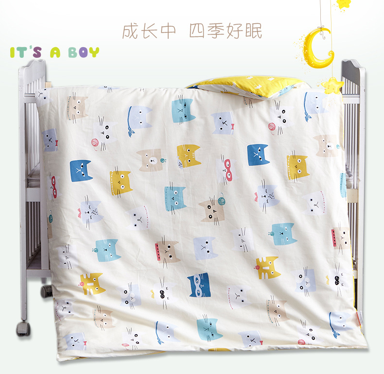 Mẫu giáo chăn ba mảnh bông trẻ em chăn bé nap cotton AB phiên bản giường với lõi sáu mảnh mùa đông