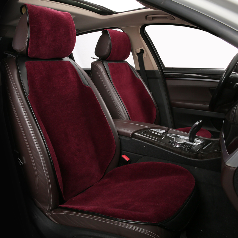 Wool Car Seat Cushion, Winter Plush, Non-Slip Short Plush for Front and Rear Seats, Universal Single Seat, New Thickened Warm Seat Cushion