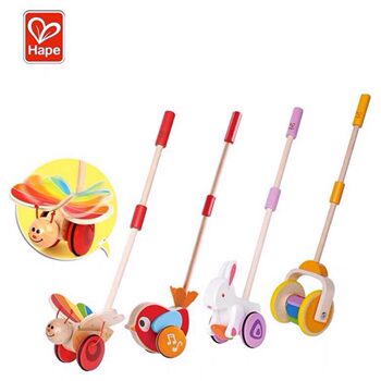 German hape push and push toys for children and toddlers push and pull wooden push rod baby stroller for walking