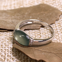 Quarrying Weng 18K gold inlaid jade ring Violet 13 rings ring groove inlay ring ring