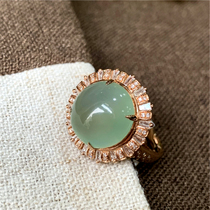 Quarrying Weng Natural Myanmar Ice Jade Ring Jade Egg Noodle Ring to send lover jewelry jewelry