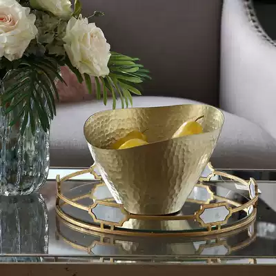 India imported metal copper alloy copper color flower hotel model room irregular shape decoration soft decoration designer decoration