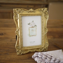 French neoclassical simple European European style American French model room 6-inch golden photo frame set table