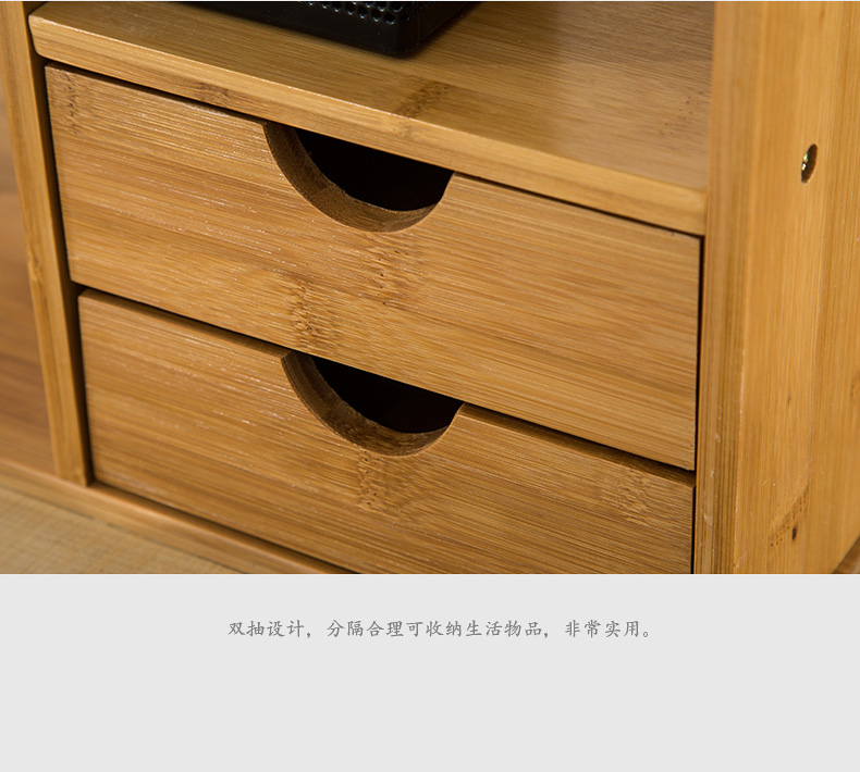 Kệ đựng đồ bằng tre để bàn Kệ lưu trữ đơn giản Bảng tổ chức đơn giản Sinh viên sáng tạo Đa chức năng Giá sách nhỏ bằng tre - Kệ kệ 2 tầng