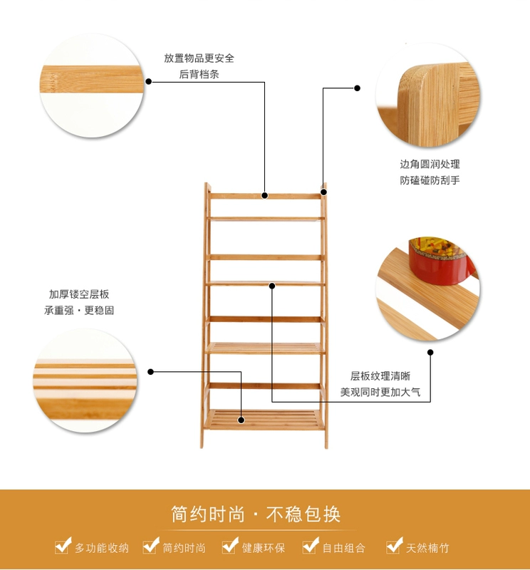 Tòa tre thang tre kệ sách sàn kệ đơn giản nhiều tầng giá lưu trữ giá đơn giản hiện đại kệ sách sinh viên - Kệ