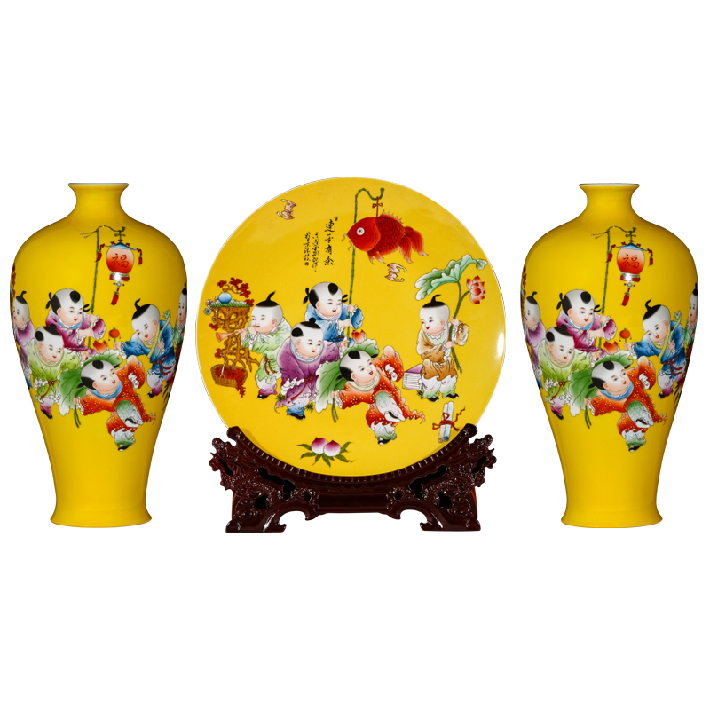 Jingdezhen ceramic vases, flower arrangement sitting room place hand - made porcelain of the lad TV ark, of Chinese style household ornaments