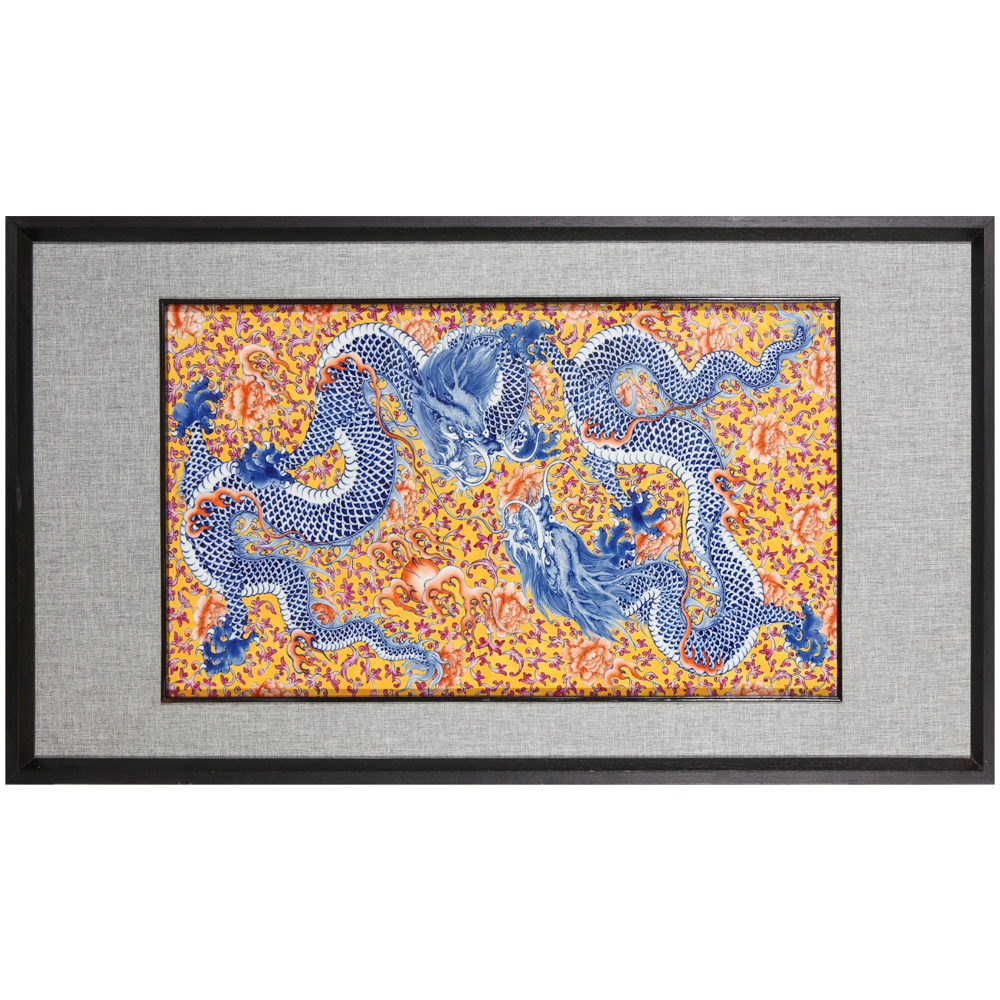 Jingdezhen ceramics hand - made dragon porcelain plate adornment style living room sofa setting wall hangs a picture hotel mural