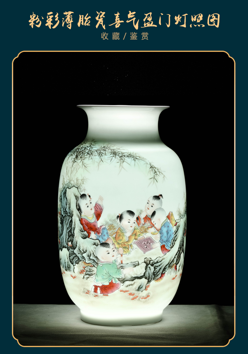 Jingdezhen ceramics powder enamel thin foetus vases, flower arranging place, Chinese style restoring ancient ways is sitting room TV cabinet study ornaments