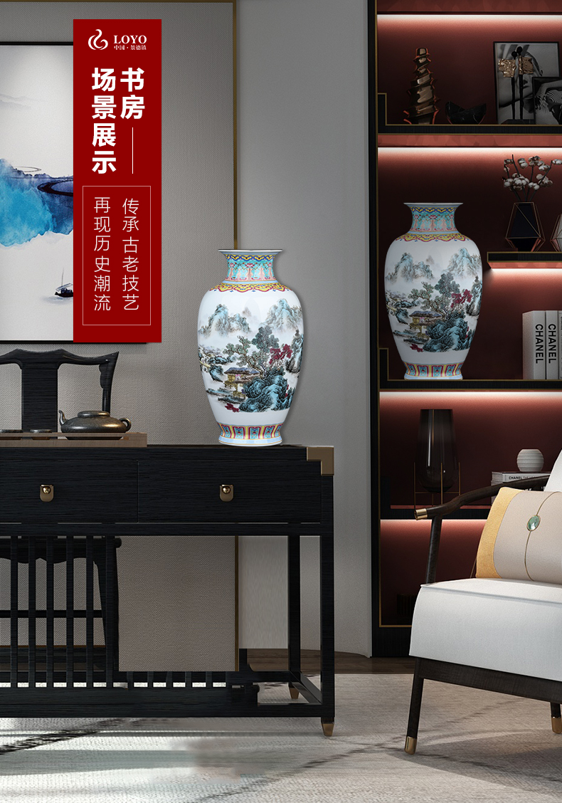 Jingdezhen ceramics vase furnishing articles of TV ark, sitting room of Chinese style household porcelain decoration decoration table arranging flowers