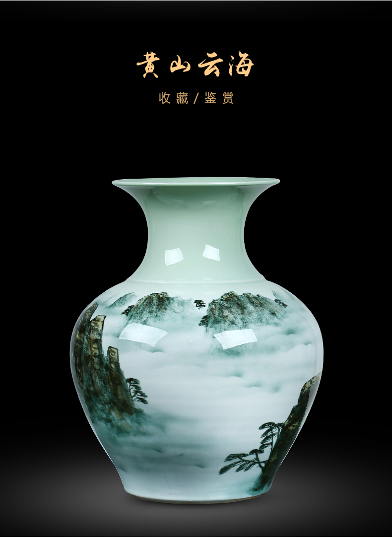 Jingdezhen ceramic vase hand - made jiangnan Chinese large living room TV ark, flower arranging porch is decorated furnishing articles