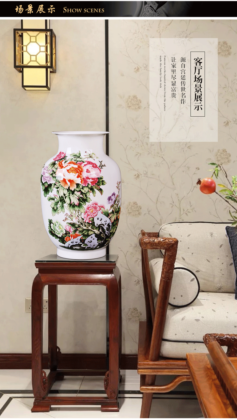 Jingdezhen ceramic vase pastel eggshell porcelain flower arrangement sitting room adornment study ancient frame of Chinese style household furnishing articles