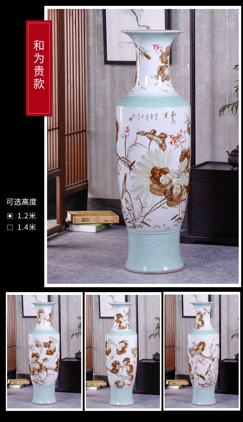 Jingdezhen ceramics vase furnishing articles Chinese sitting room flower arranging hand - made landing by patterns of blue and white porcelain vases