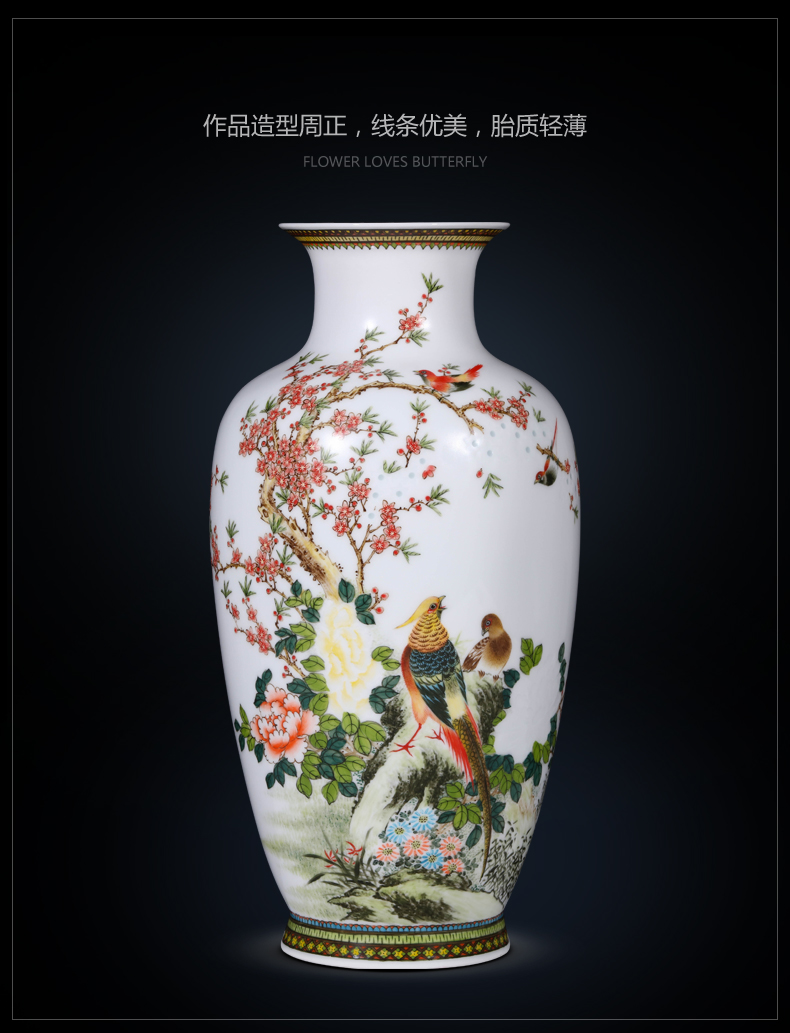 Jingdezhen ceramics hand - made vase colorful future large Chinese style living room TV cabinet decoration gifts