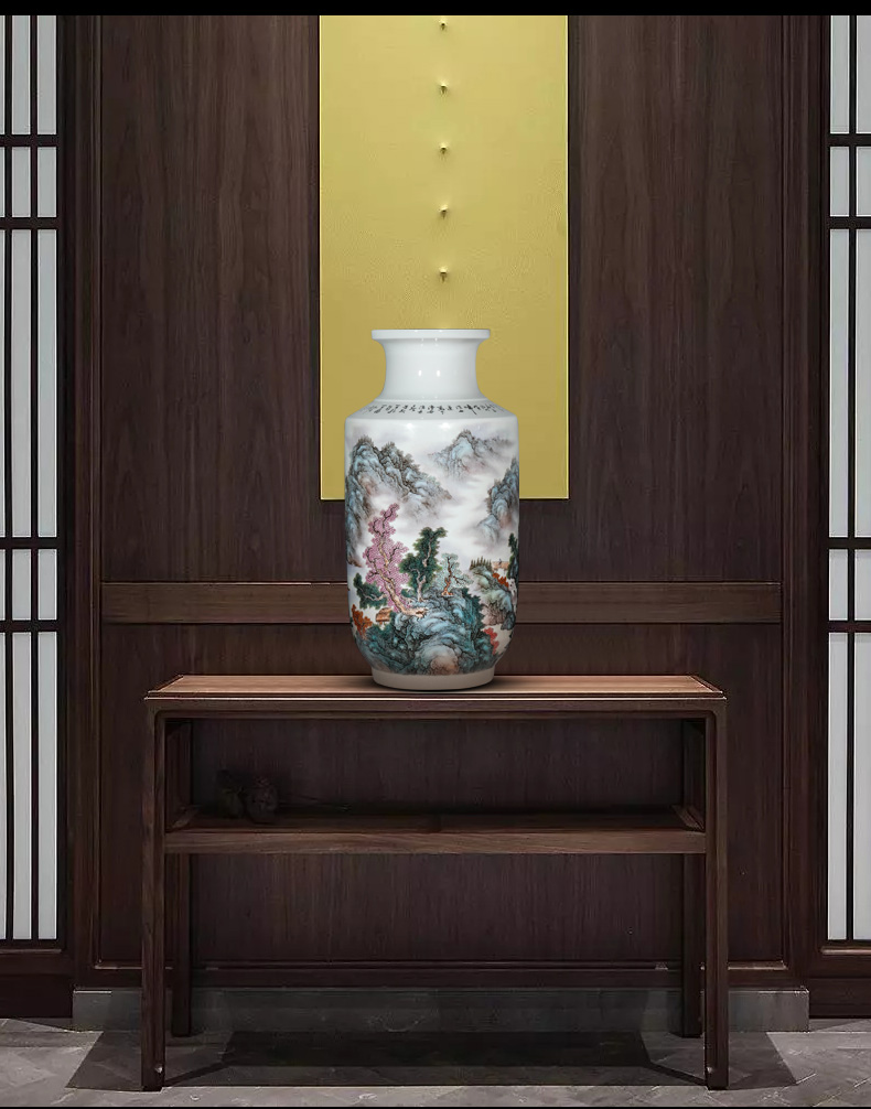 Jingdezhen ceramic masters of large vase hand - made jiangnan amorous feelings of famille rose decoration furnishing articles opening taking gifts